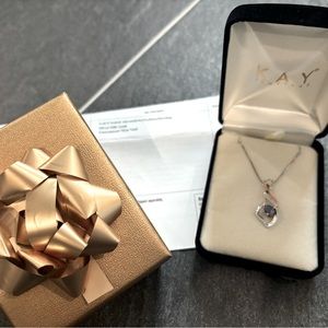 Kay Jewelers Silver & Rose gold with Alexandrite necklace